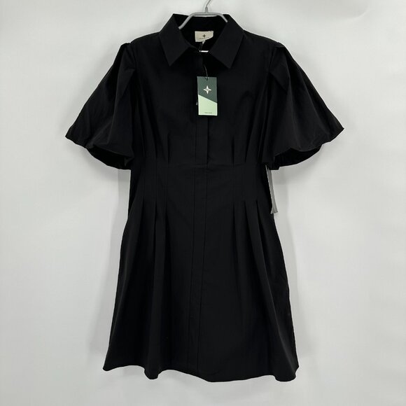 Tuckernuck Black Mini Delaney Dress sz XS NWT Puff Sleeve Shirt Dress $228